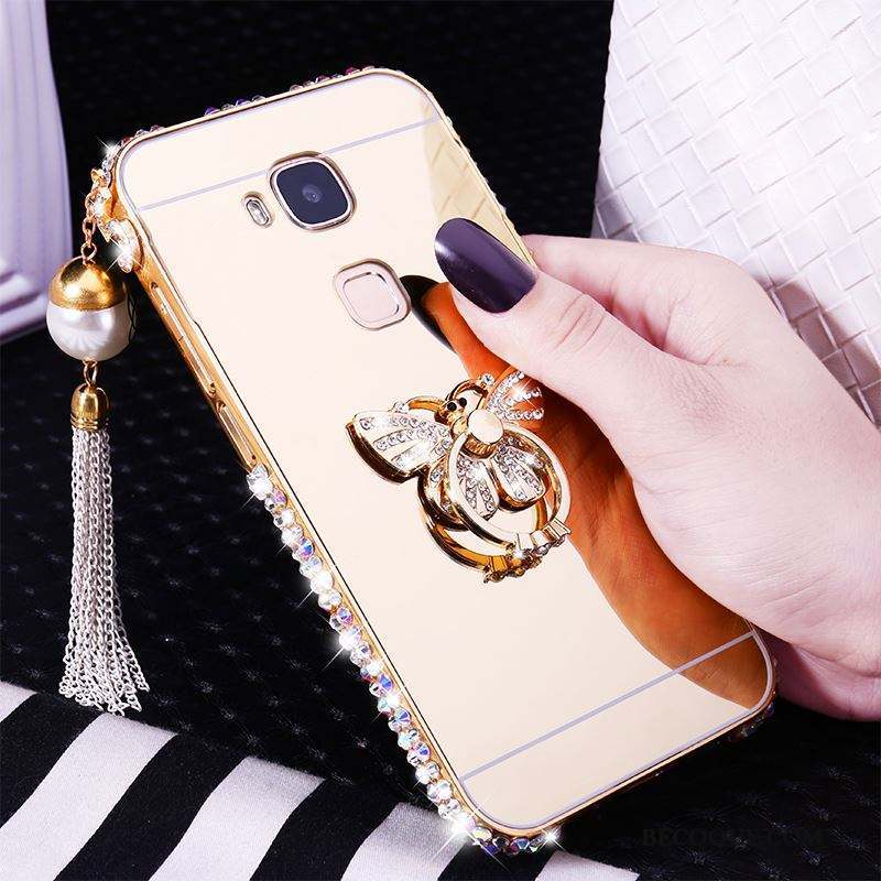 Huawei G9 Plus Or Incruster Strass Métal Étui Coque De Téléphone Protection