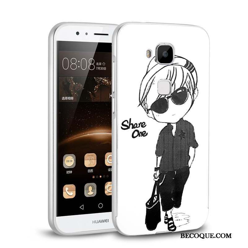 Huawei G9 Plus Rose Argent Métal Border Coque De Téléphone