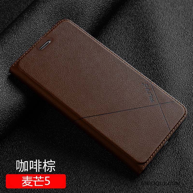 Huawei G9 Plus Étui En Cuir Clamshell Coque De Téléphone Bleu Marin Incassable Protection