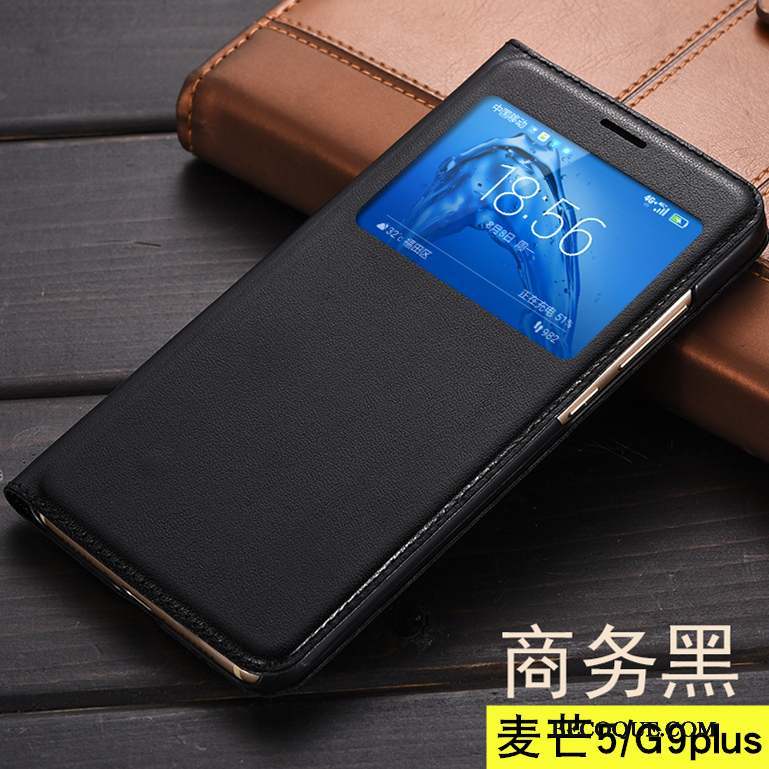 Huawei G9 Plus Étui En Cuir Housse Protection Or Coque De Téléphone
