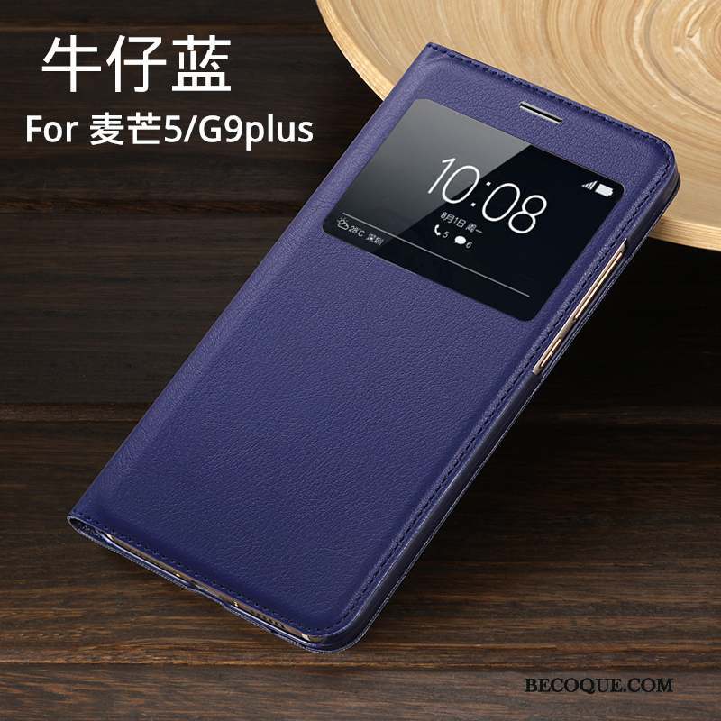 Huawei G9 Plus Étui En Cuir Pu Coque De Téléphone Or Clamshell Protection