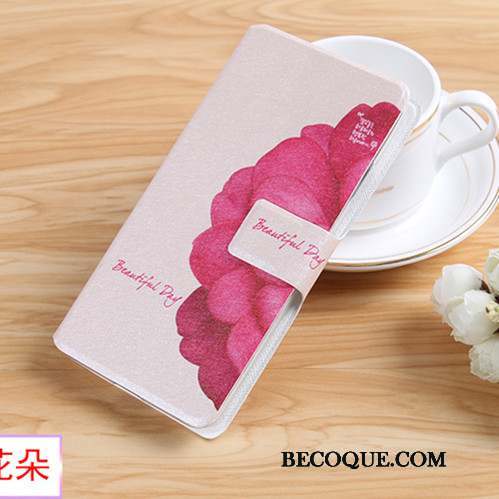 Huawei G9 Plus Étui En Cuir Rose Protection Clamshell Coque De Téléphone