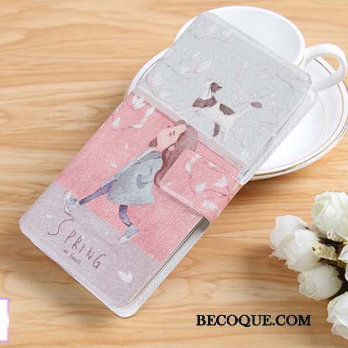 Huawei G9 Plus Étui En Cuir Rose Protection Clamshell Coque De Téléphone