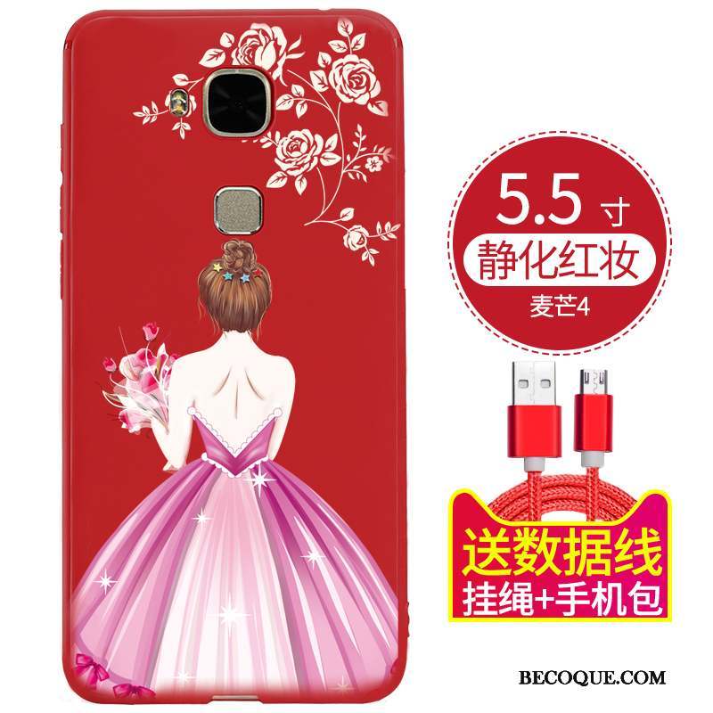 Huawei G9 Plus Étui Rouge Tout Compris Fluide Doux Coque De Téléphone Silicone