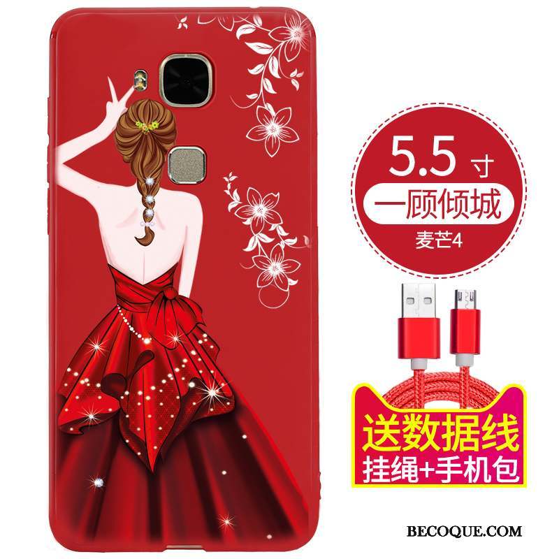Huawei G9 Plus Étui Rouge Tout Compris Fluide Doux Coque De Téléphone Silicone