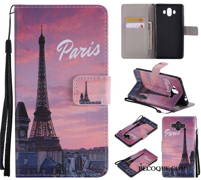 Huawei Mate 10 Clamshell Dessin Animé Coque De Téléphone Fluide Doux Bleu Clair Protection