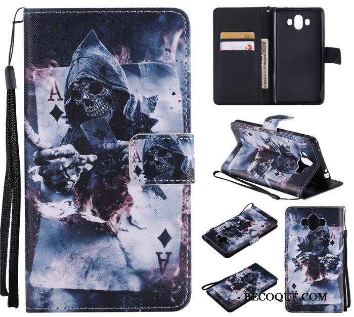 Huawei Mate 10 Clamshell Dessin Animé Coque De Téléphone Fluide Doux Bleu Clair Protection