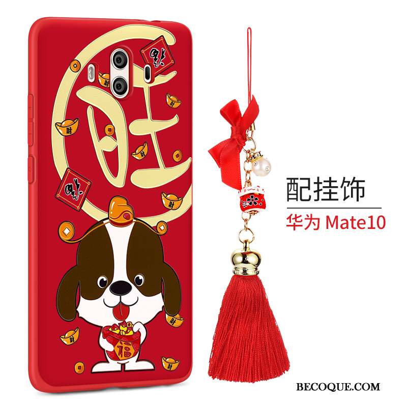 Huawei Mate 10 Coque Chiens Nouveau Personnalité Rouge Étui Créatif