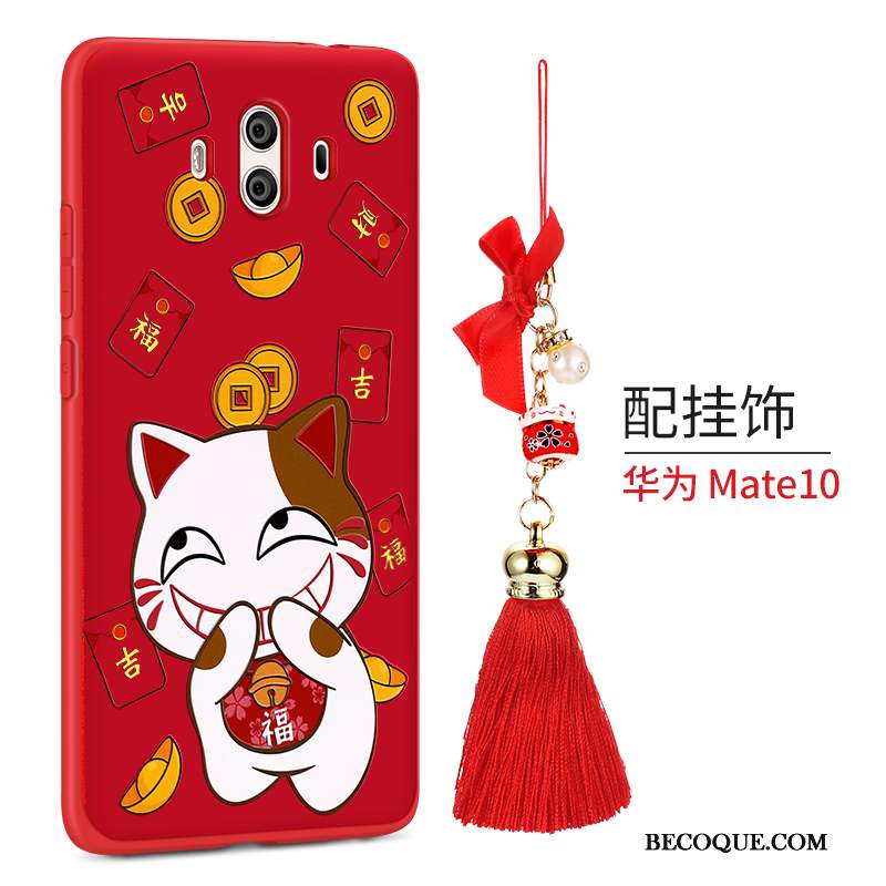 Huawei Mate 10 Coque Chiens Nouveau Personnalité Rouge Étui Créatif