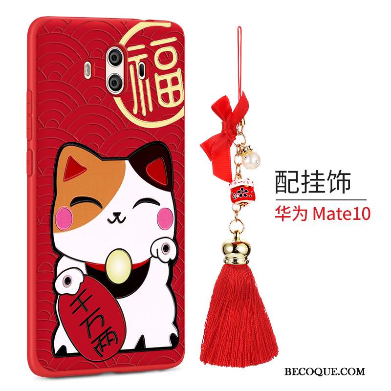 Huawei Mate 10 Coque Chiens Nouveau Personnalité Rouge Étui Créatif