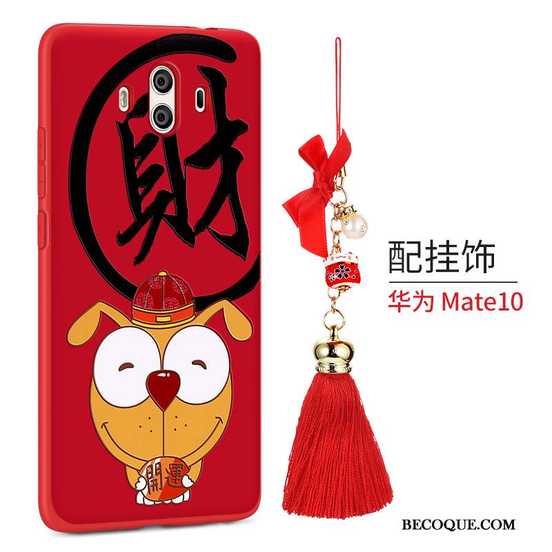 Huawei Mate 10 Coque Chiens Nouveau Personnalité Rouge Étui Créatif