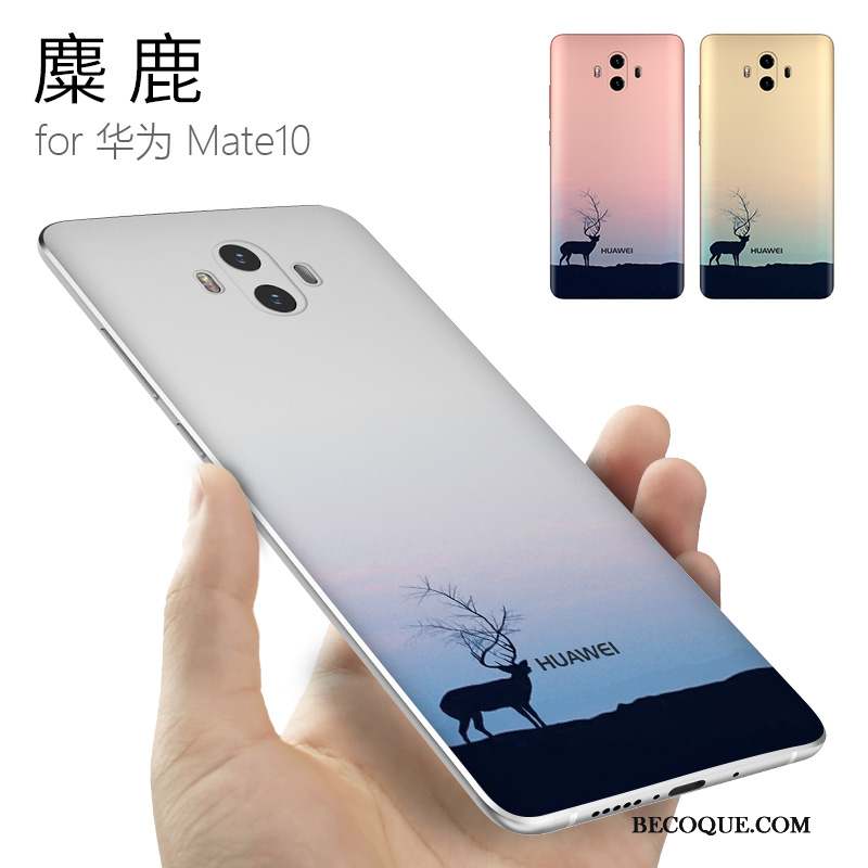 Huawei Mate 10 Coque Créatif Silicone Fluide Doux Étui Bleu Clair Protection