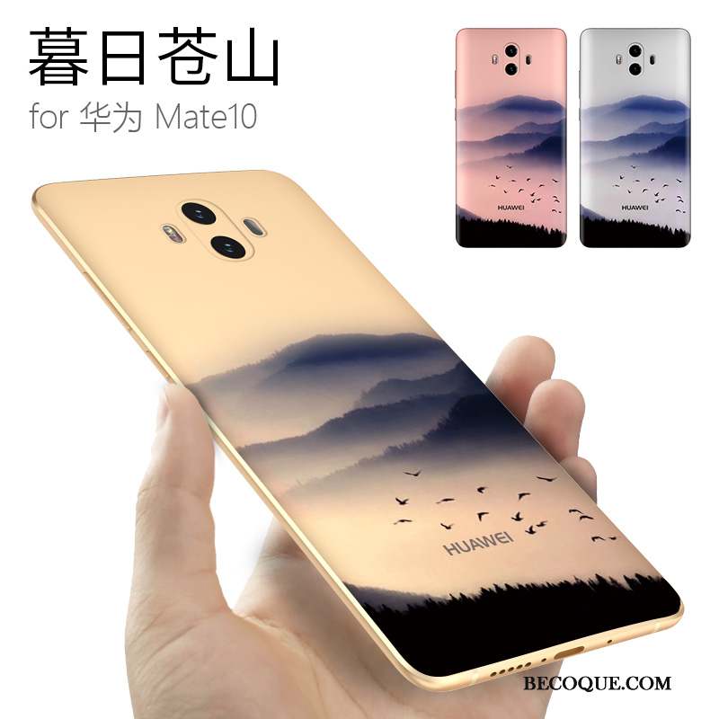 Huawei Mate 10 Coque Créatif Silicone Fluide Doux Étui Bleu Clair Protection