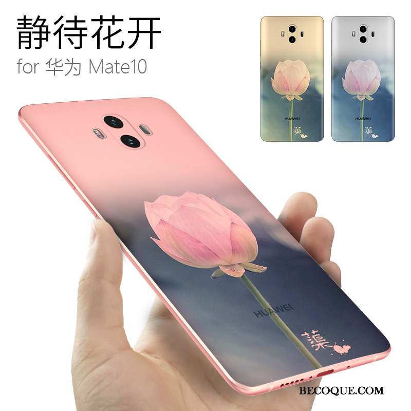 Huawei Mate 10 Coque Créatif Silicone Fluide Doux Étui Bleu Clair Protection