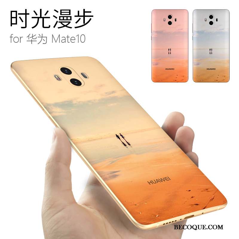 Huawei Mate 10 Coque Créatif Silicone Fluide Doux Étui Bleu Clair Protection