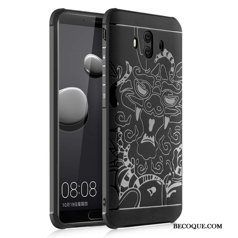 Huawei Mate 10 Coque De Téléphone Gris Personnalité Gaufrage Mode Créatif