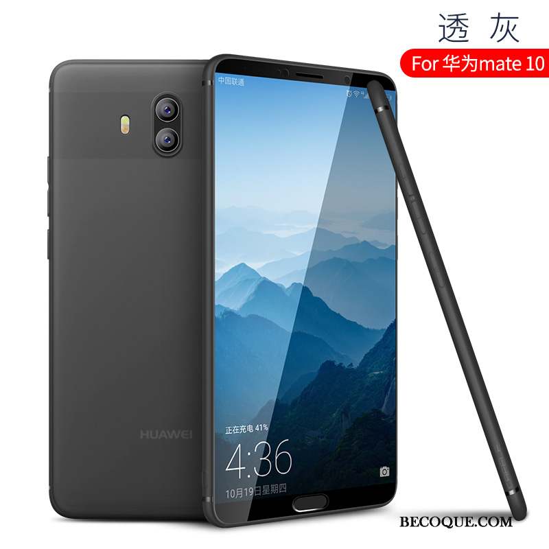 Huawei Mate 10 Coque De Téléphone Tendance Tout Compris Rouge Délavé En Daim Incassable