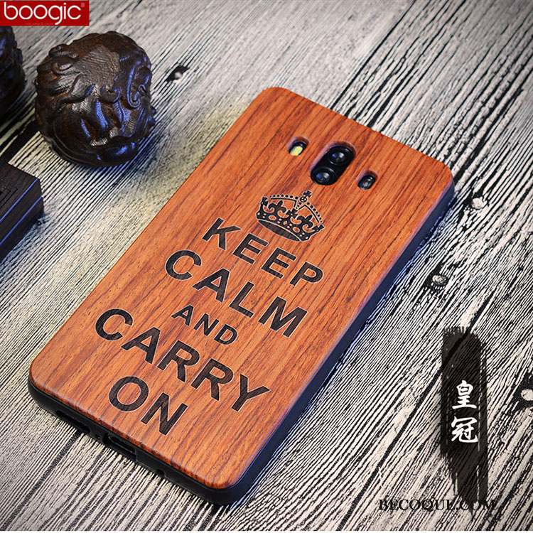 Huawei Mate 10 Coque En Bois De Téléphone Vintage Créatif Incassable