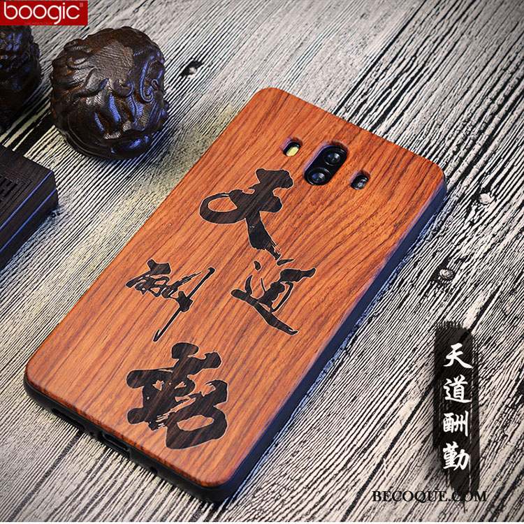 Huawei Mate 10 Coque En Bois De Téléphone Vintage Créatif Incassable