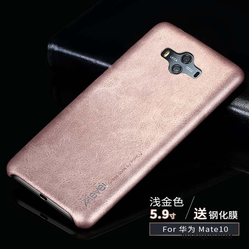 Huawei Mate 10 Coque Incassable Tendance Noir Étui Étui En Cuir Très Mince