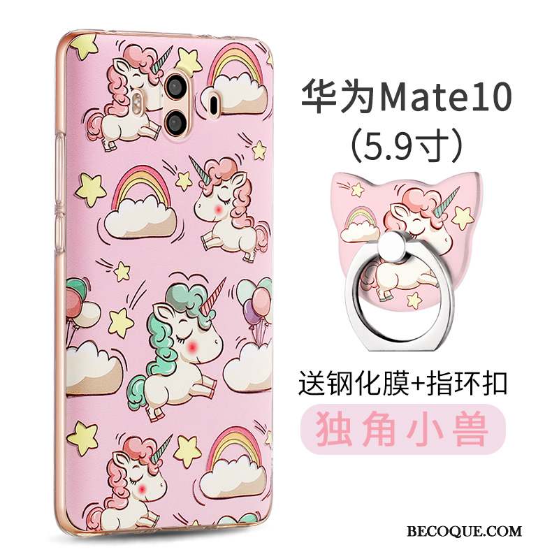 Huawei Mate 10 Coque Personnalité Silicone Tout Compris Étui Créatif Rose