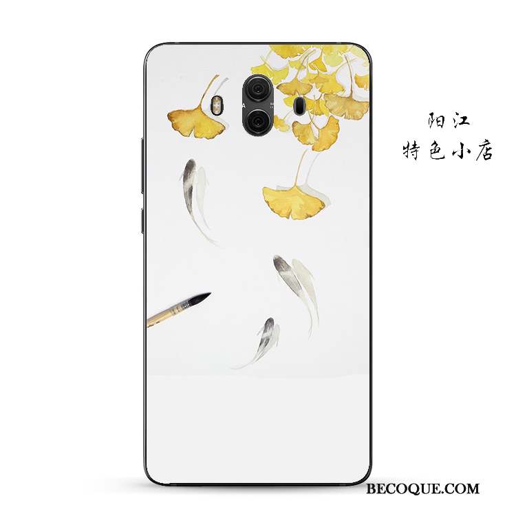 Huawei Mate 10 Coque Style Chinois Clair Protection Étui Or Silicone