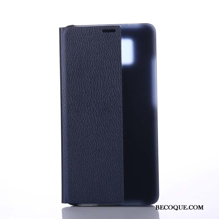 Huawei Mate 10 Coque Étui Litchi Étui En Cuir Housse Windows Dormance