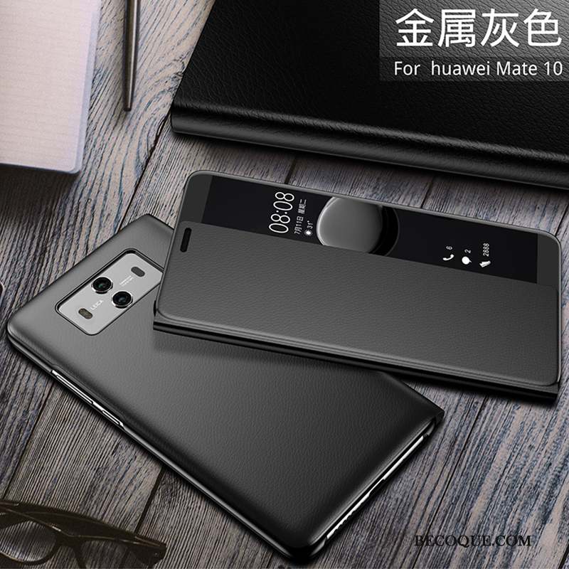 Huawei Mate 10 Coque Étui Étui En Cuir Bleu Protection Housse Tout Compris