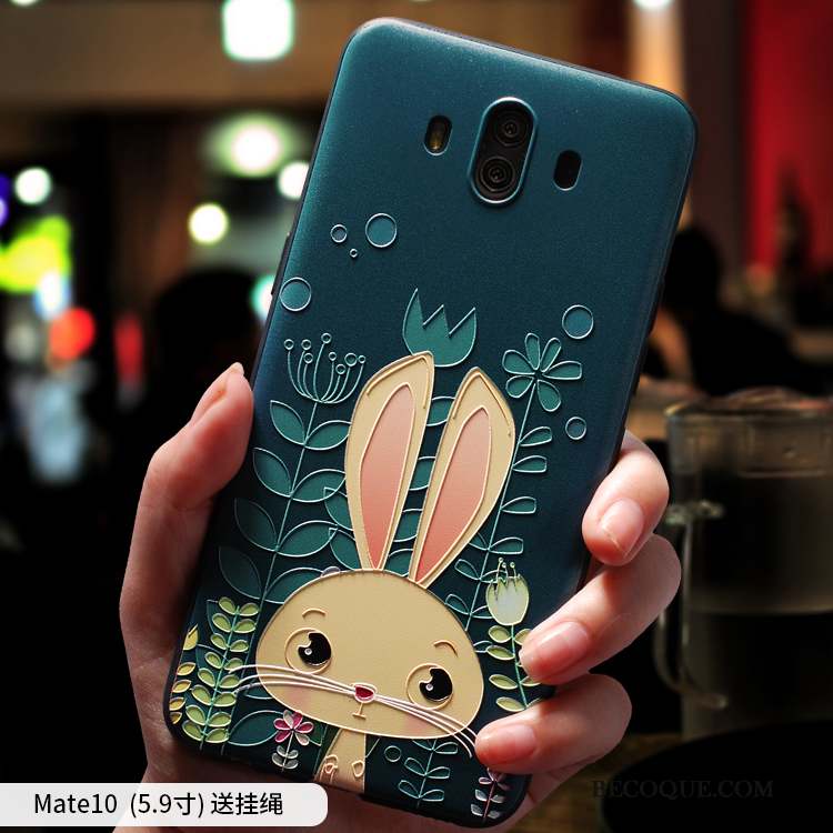 Huawei Mate 10 Créatif Dessin Animé Incassable Personnalité Vert Foncé Coque De Téléphone