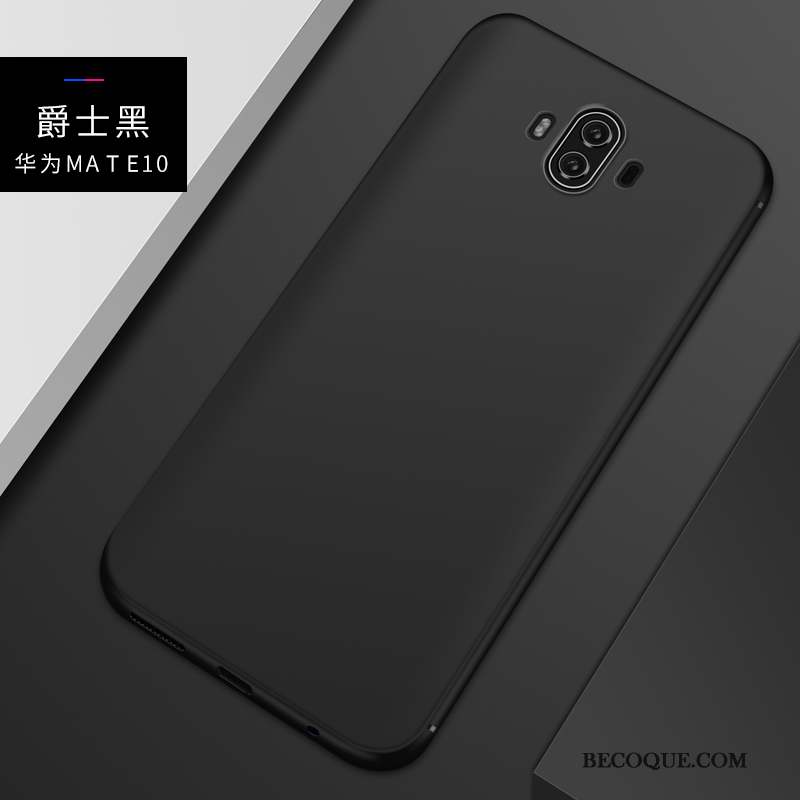 Huawei Mate 10 Délavé En Daim Tendance Fluide Doux Silicone Coque De Téléphone Noir