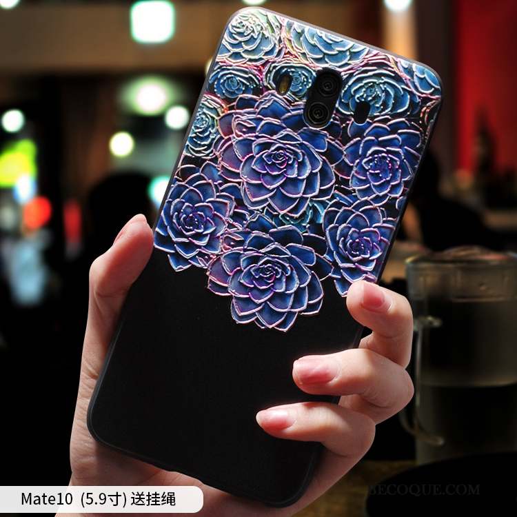 Huawei Mate 10 Ethnique Personnalité Fluide Doux Silicone Bleu Coque De Téléphone