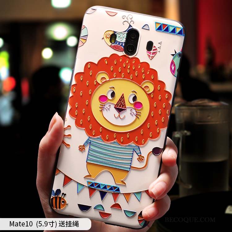 Huawei Mate 10 Incassable Dessin Animé Violet Étui Coque De Téléphone Charmant