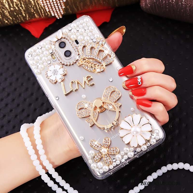 Huawei Mate 10 Incassable Strass Or Étui Coque De Téléphone Ornements Suspendus