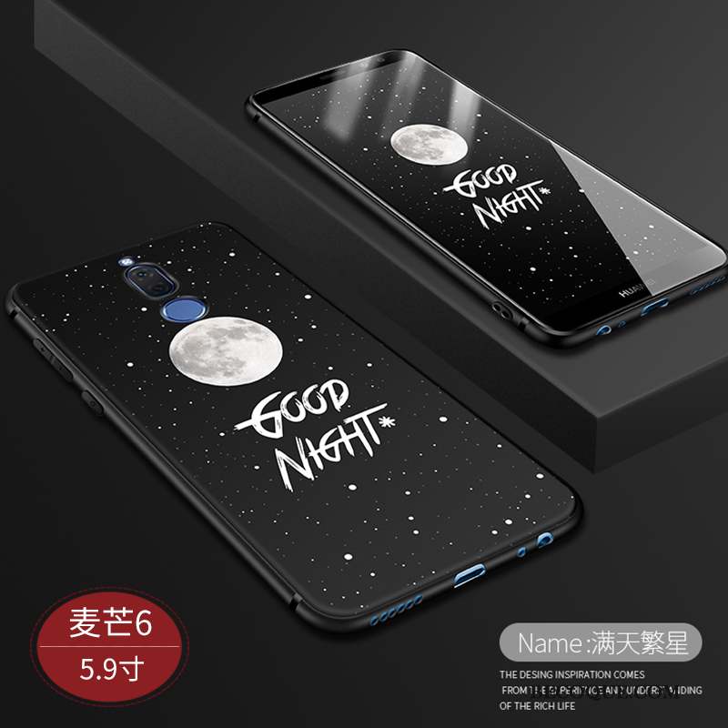 Huawei Mate 10 Lite Coque Délavé En Daim Protection Silicone Incassable Fluide Doux Noir