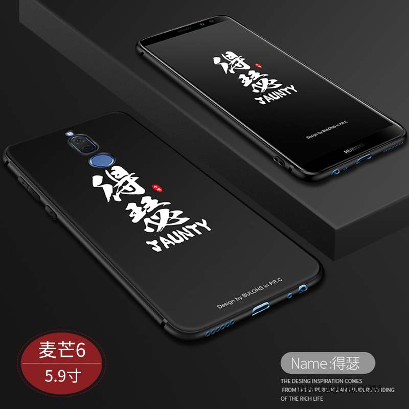 Huawei Mate 10 Lite Coque Délavé En Daim Protection Silicone Incassable Fluide Doux Noir