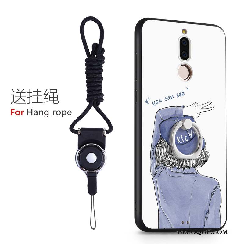 Huawei Mate 10 Lite Coque Personnalité Anneau Tout Compris Incassable Blanc Créatif