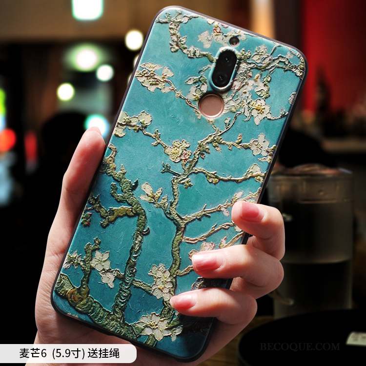 Huawei Mate 10 Lite Coque Personnalité Silicone Fluide Doux Incassable Étui Bleu