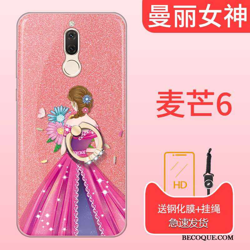 Huawei Mate 10 Lite Coque Rose Fluide Doux Lumineuses Étui Tout Compris Violet