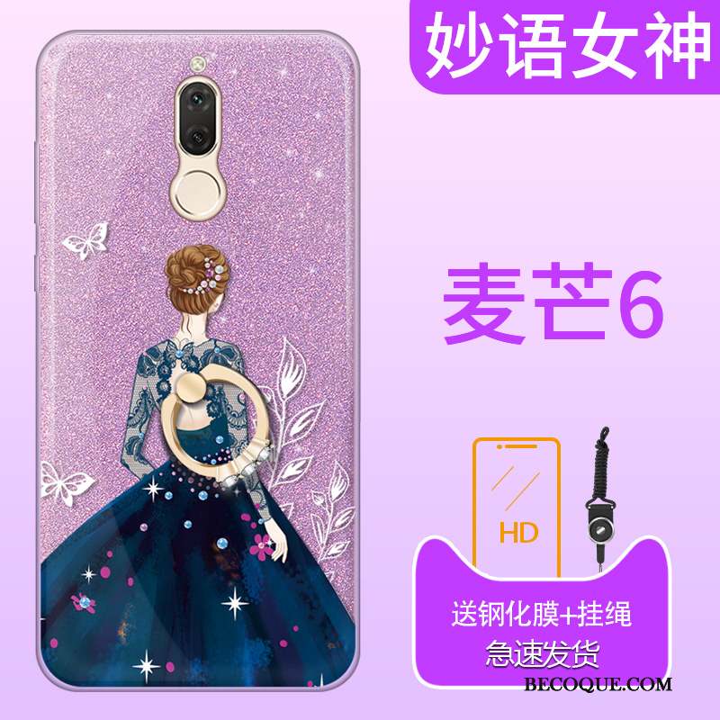 Huawei Mate 10 Lite Coque Rose Fluide Doux Lumineuses Étui Tout Compris Violet