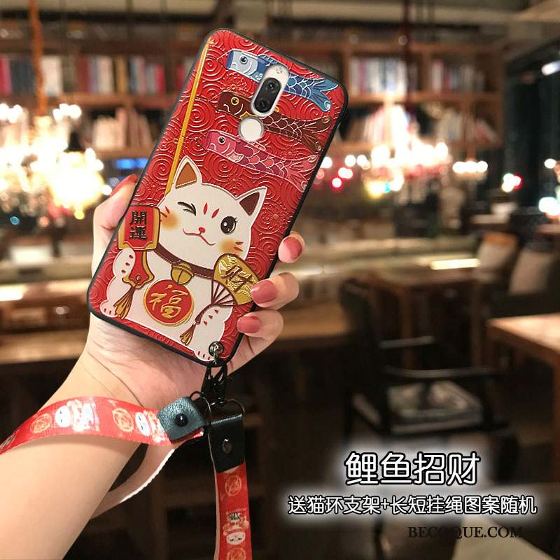 Huawei Mate 10 Lite Coque Étui Charmant Tendance Rouge Personnalité Longue