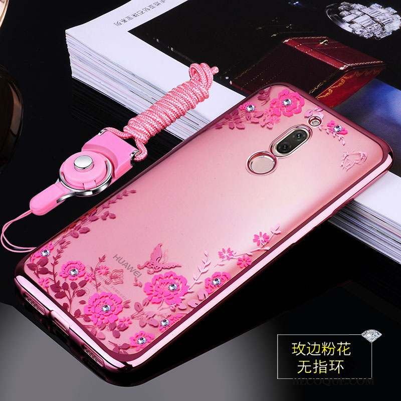 Huawei Mate 10 Lite Coque Étui Tendance Anneau Or Rose Fluide Doux Silicone