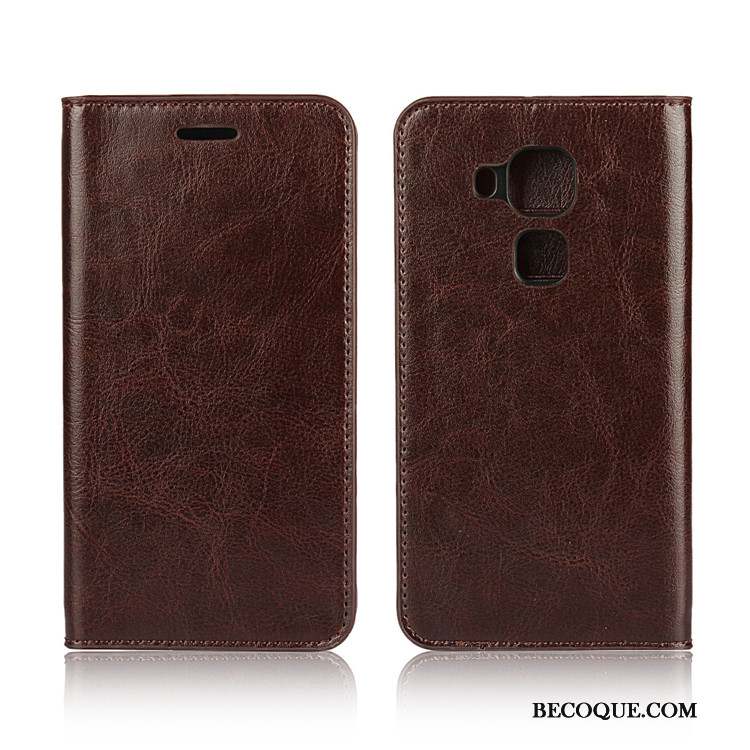 Huawei Mate 10 Lite Cuir Véritable Tempérer Membrane Coque De Téléphone Support Housse