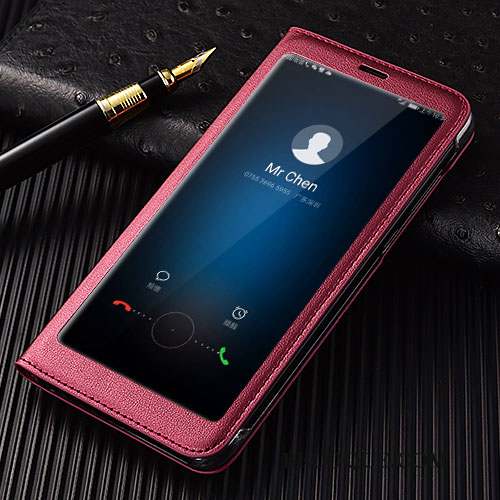 Huawei Mate 10 Lite Incassable Étui En Cuir Rose Coque De Téléphone Clamshell Protection