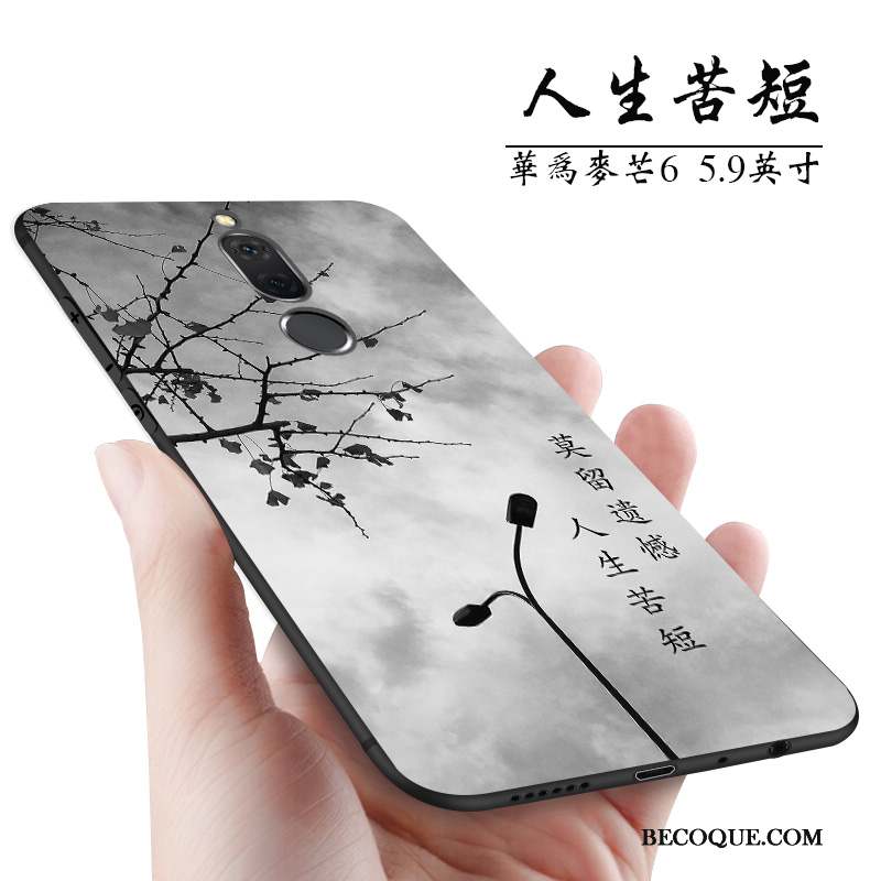 Huawei Mate 10 Lite Incassable Étui Tout Compris Délavé En Daim Gris Coque De Téléphone