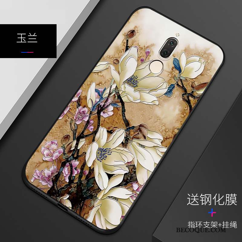 Huawei Mate 10 Lite Personnalité Rose Coque Délavé En Daim Personnalisé Gaufrage