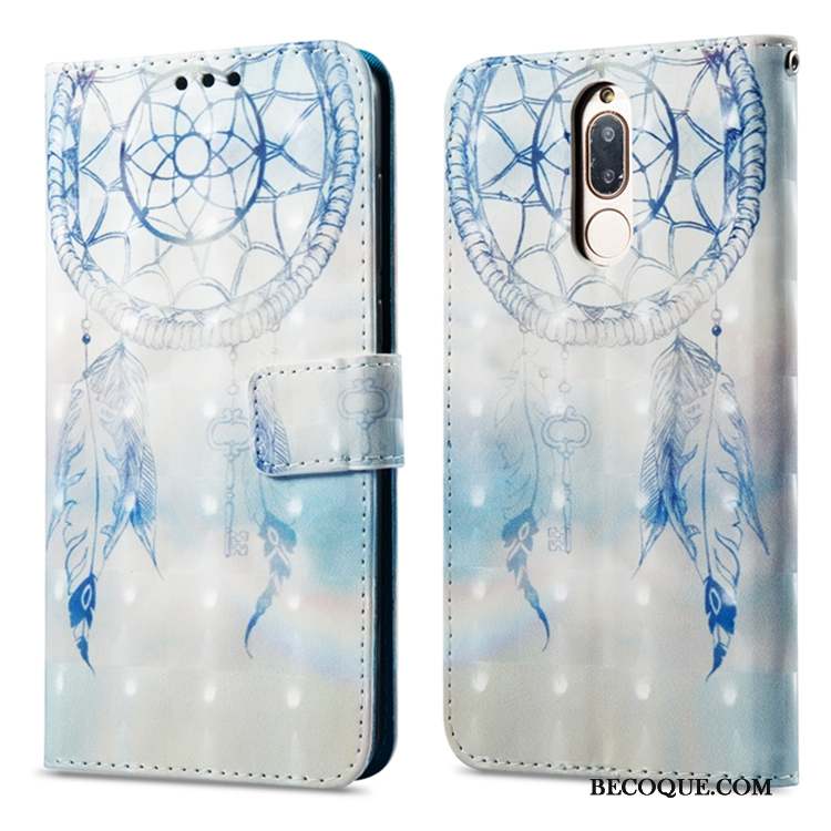 Huawei Mate 10 Lite Portefeuille Incassable Tout Compris Coque De Téléphone Bleu Housse