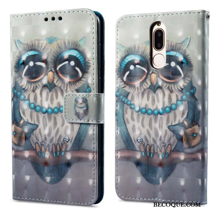 Huawei Mate 10 Lite Portefeuille Incassable Tout Compris Coque De Téléphone Bleu Housse