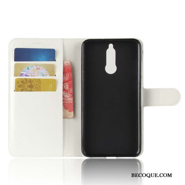Huawei Mate 10 Lite Protection Téléphone Portable Noir Étui En Cuir Portefeuille Coque