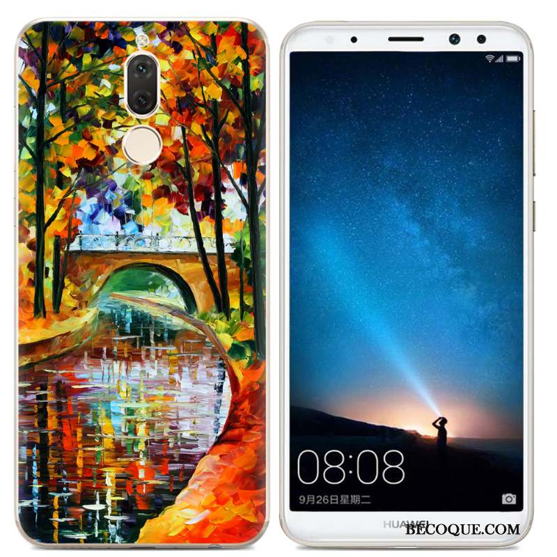 Huawei Mate 10 Lite Transparent Protection Jaune Fluide Doux Coque De Téléphone Silicone