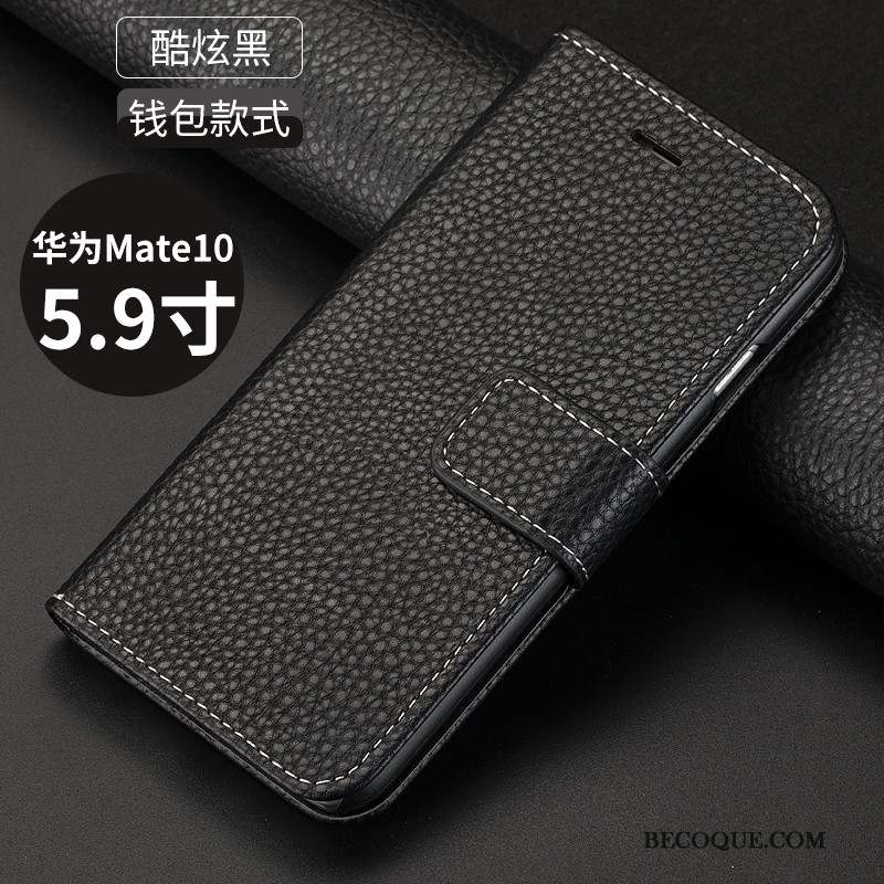 Huawei Mate 10 Or Housse Coque De Téléphone Tout Compris Incassable Étui En Cuir